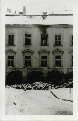 Universiteto biblioteka po gaisro 1962 m. Nuotr. iš VUB Rankraščių skyriaus