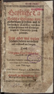 G. Elgerio 1621 m. giesmynas: vienintelis žinomas egzempliorius (VUB Retų spaudinių skyrius)